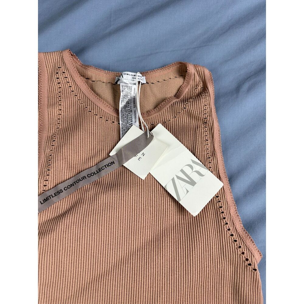 NWT ZARA Contour Collection Seamless Openwork Mini Dress Nude Sz M-L bloggers - Picture 7 of 10